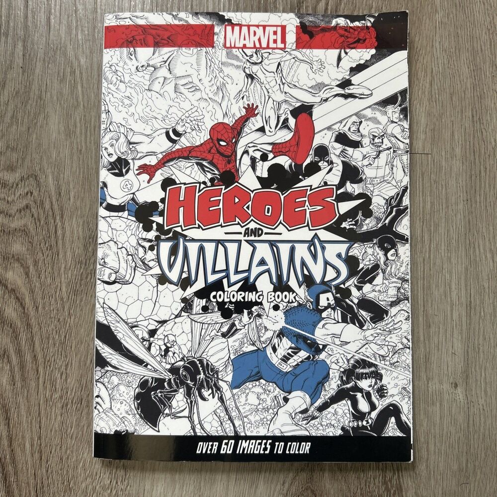 Marvel Comics Heroes & Villains Coloring Book with Over 60+ Images to Color NEW